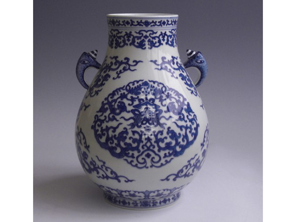 青花双耳福桶高：32。6cm