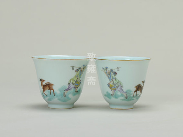 粉彩人物小杯